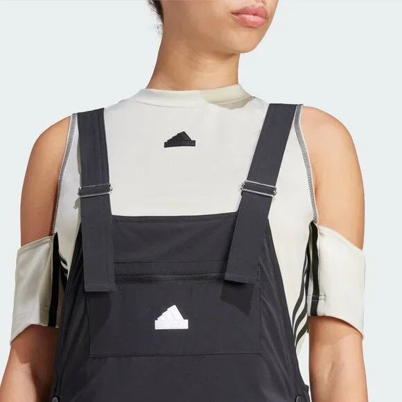 Adidas ALL-GENDER Dance DUNGAREE jumpsuit nylon overalls IN1816 Black XS New NWT - Picture 5 of 16